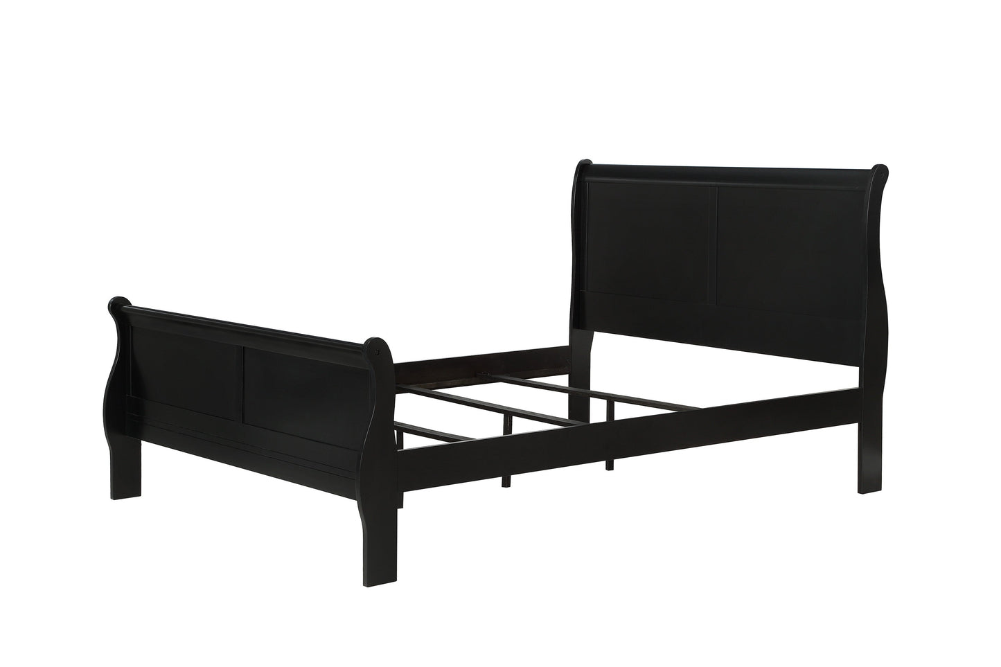 Louis Philip Black Twin Sleigh Bed - SET | B3950-T-HBFB | B3950-T-RAIL - Luna Furniture - Dallas Store