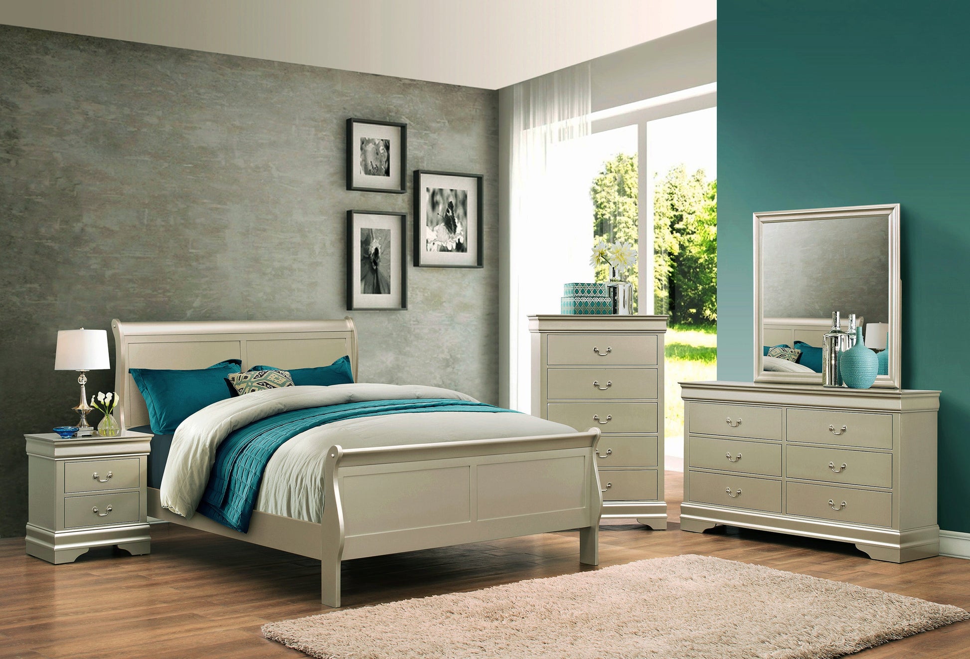 Louis Philip Champagne Bedroom Mirror (Mirror Only) - B3450-11 - Luna Furniture - Dallas Store