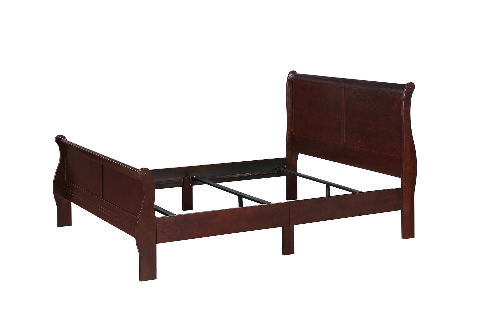 Louis Philip Cherry King Sleigh Bed - SET | B3850-K-HBFB | B3850-K-RAIL - Luna Furniture - Dallas Store