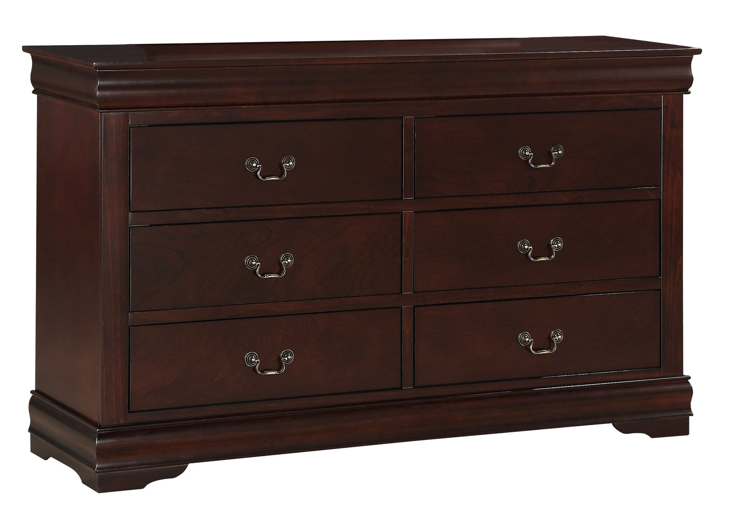 Louis Philip Cherry Sleigh Bedroom Set - SET | B3850-K-HBFB | B3850-K-RAIL | B3850-1 | B3850-11 - Luna Furniture - Dallas Store