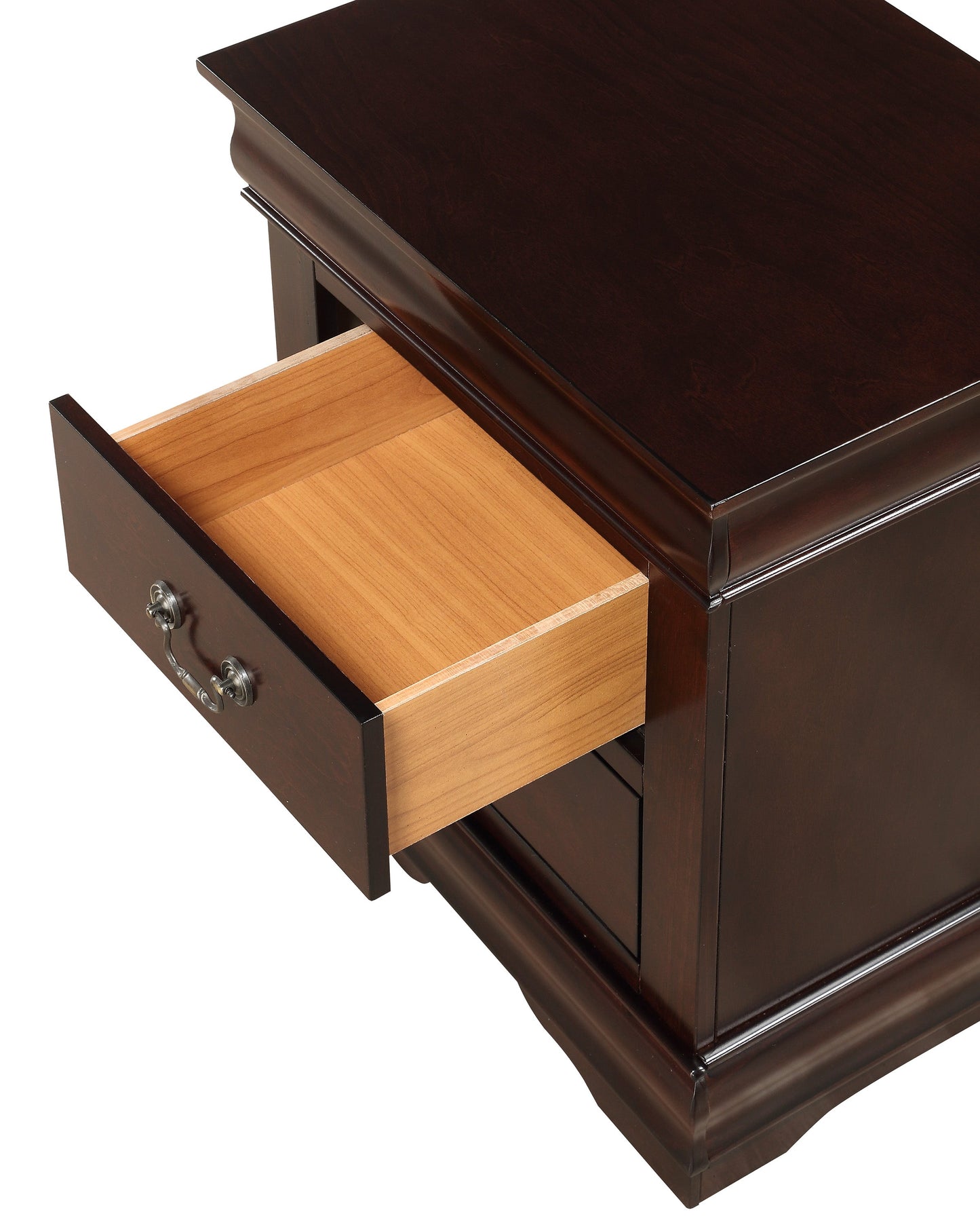Louis Philip Cherry Sleigh Bedroom Set - SET | B3850-K-HBFB | B3850-K-RAIL | B3850-1 | B3850-11 - Luna Furniture - Dallas Store