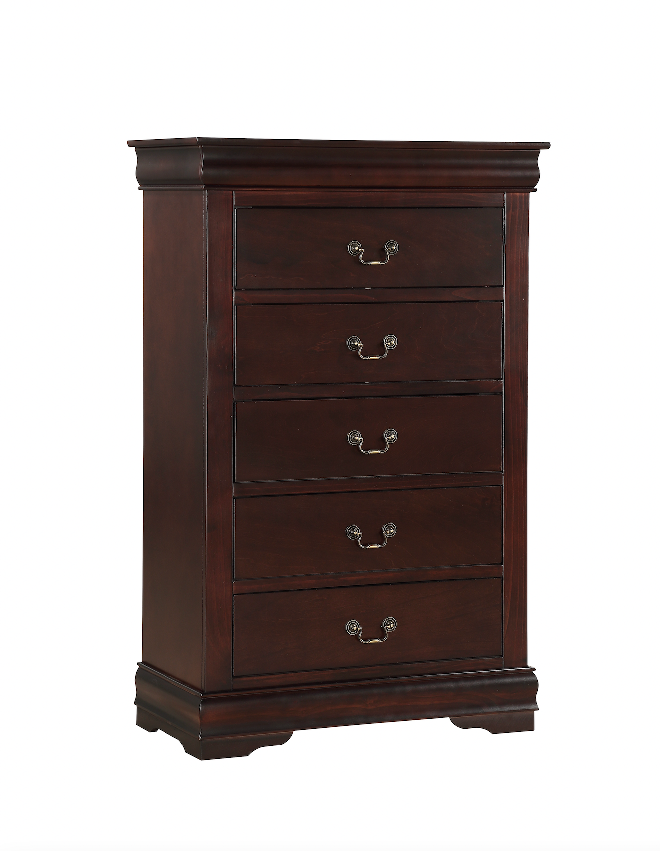 Louis Philip Cherry Sleigh Bedroom Set - SET | B3850-K-HBFB | B3850-K-RAIL | B3850-1 | B3850-11 - Luna Furniture - Dallas Store
