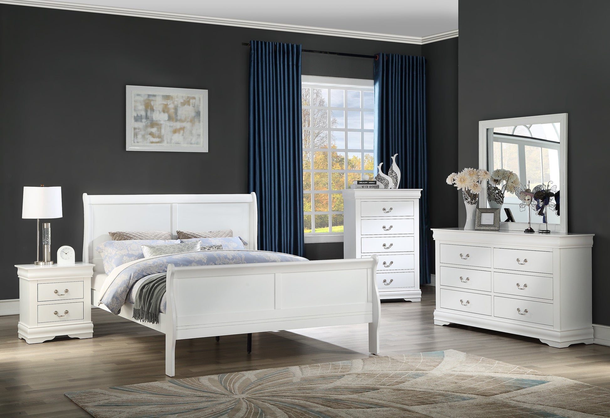 Louis Philip White Bedroom Mirror (Mirror Only) - B3650-11 - Luna Furniture - Dallas Store