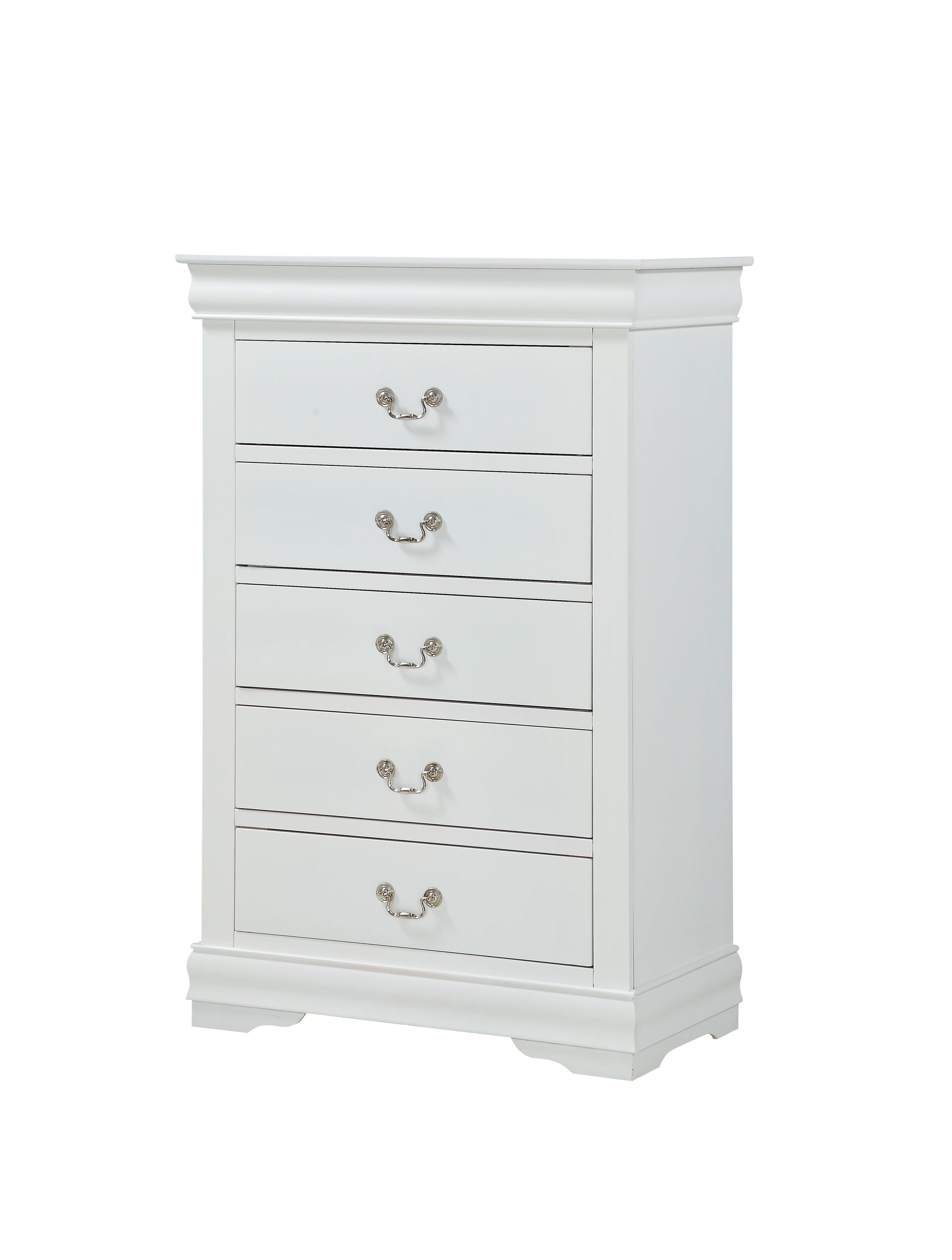 Louis Philip White Sleigh Bedroom Set - SET | B3650-Q-HBFB | B3650-Q-RAIL | B3650-1 | B3650-11 - Luna Furniture - Dallas Store
