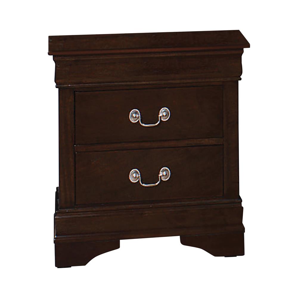 Louis Philippe 2-Drawer Nightstand Cappuccino - 202412 - Luna Furniture - Dallas Store