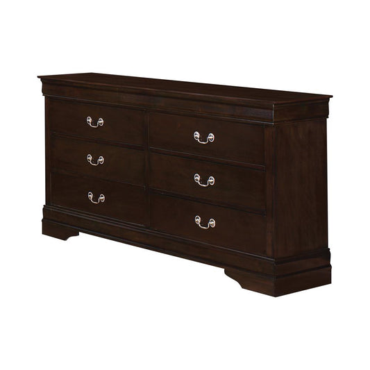 Louis Philippe Cappuccino 6-Drawer Dresser - 202413 - Luna Furniture - Dallas Store