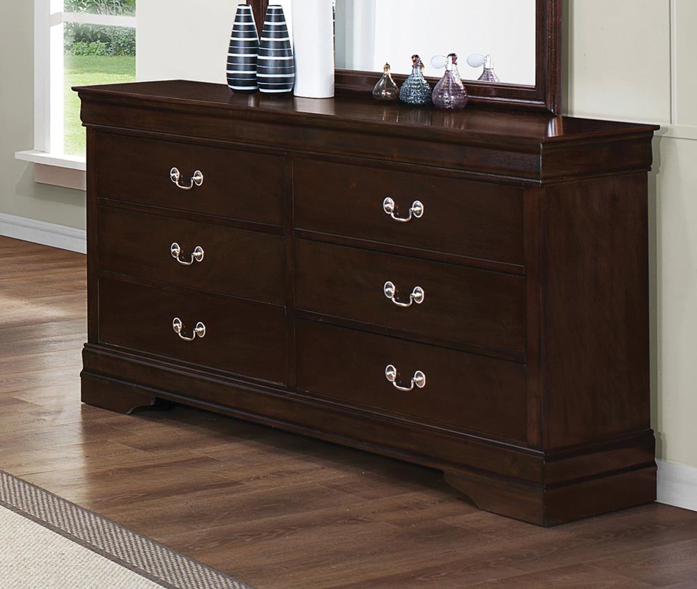 Louis Philippe Cappuccino 6-Drawer Dresser - 202413 - Luna Furniture - Dallas Store