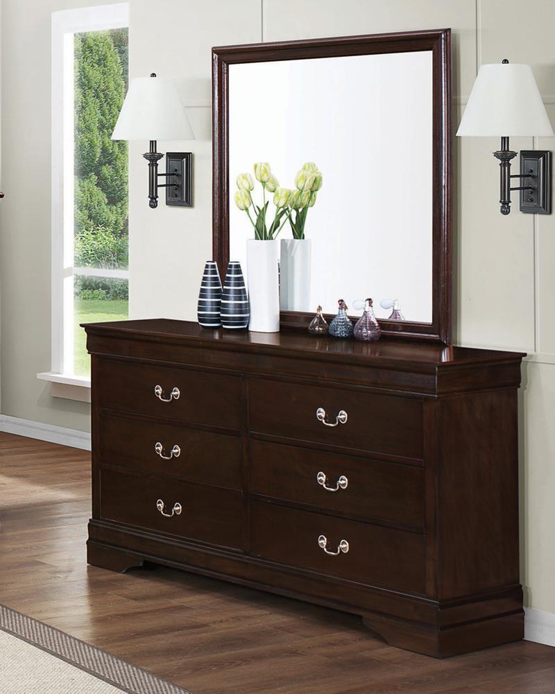 Louis Philippe Cappuccino 6-Drawer Dresser - 202413 - Luna Furniture - Dallas Store