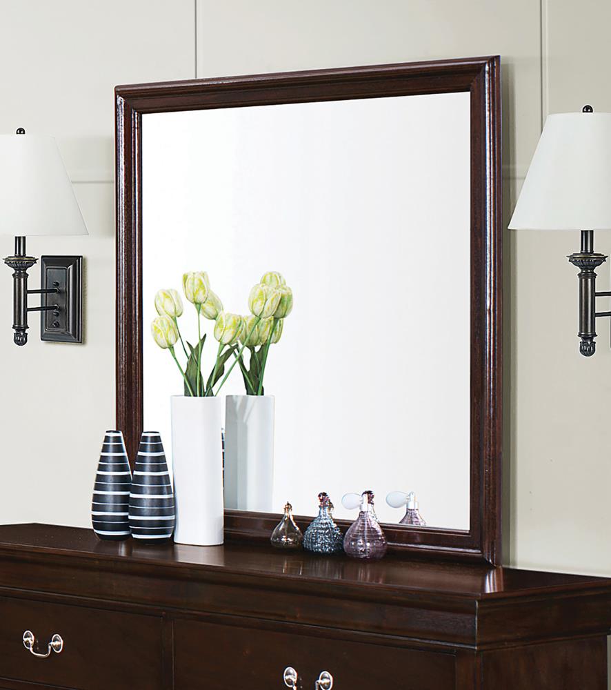 Louis Philippe Cappuccino Square Mirror - 202414 - Luna Furniture - Dallas Store