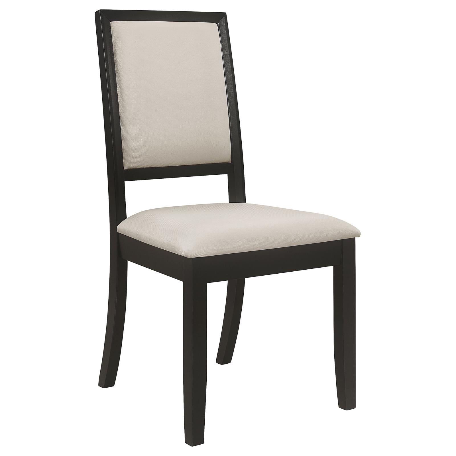 Louise Black/Cream Upholstered Dining Side Chairs, Set of 2 - 101562 - Luna Furniture - Dallas Store