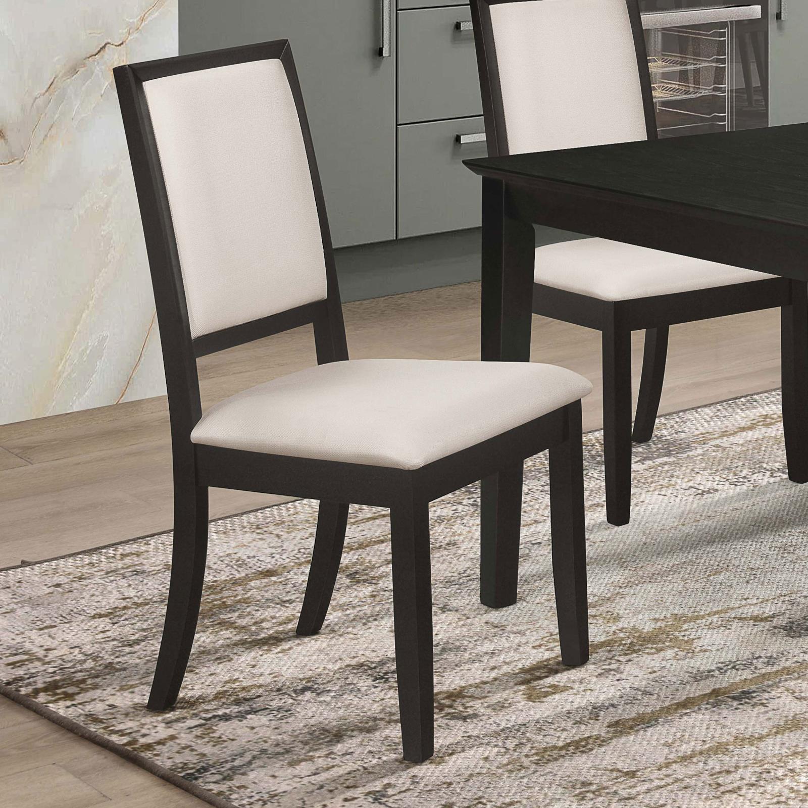 Louise Black/Cream Upholstered Dining Side Chairs, Set of 2 - 101562 - Luna Furniture - Dallas Store