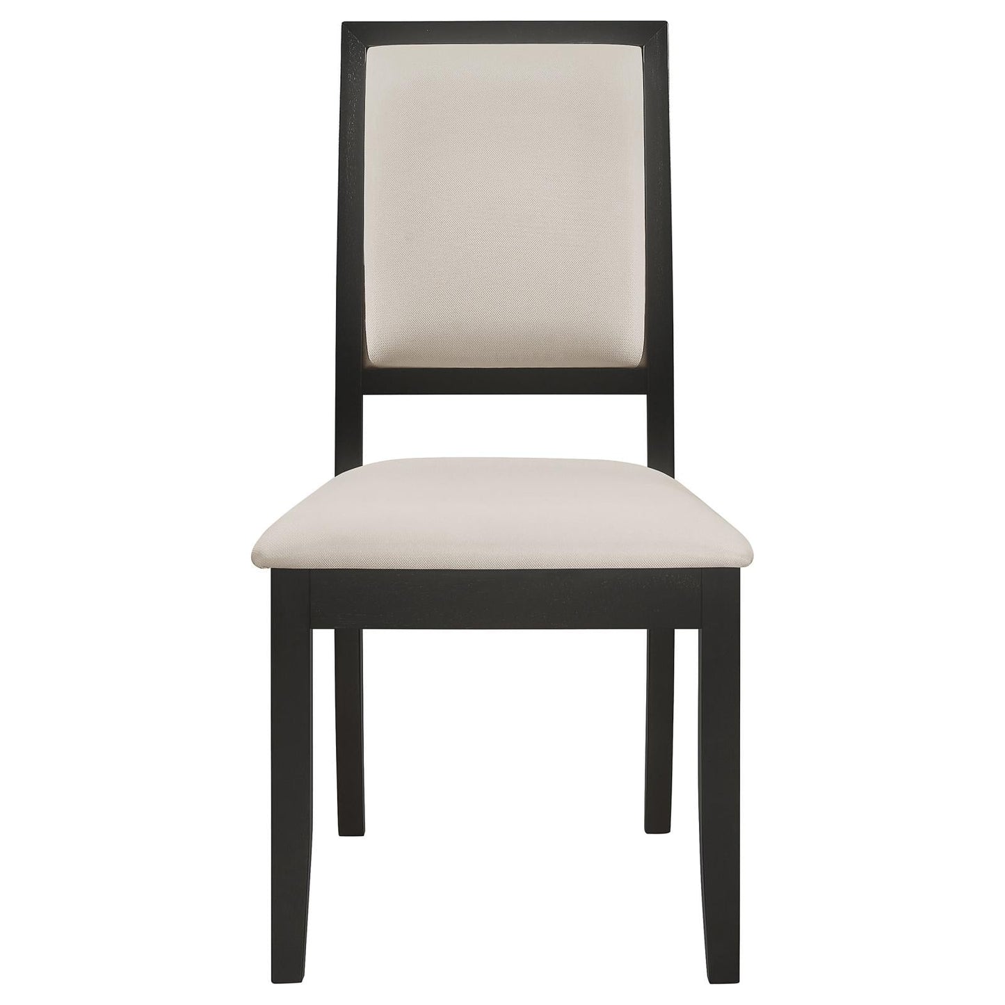Louise Black/Cream Upholstered Dining Side Chairs, Set of 2 - 101562 - Luna Furniture - Dallas Store