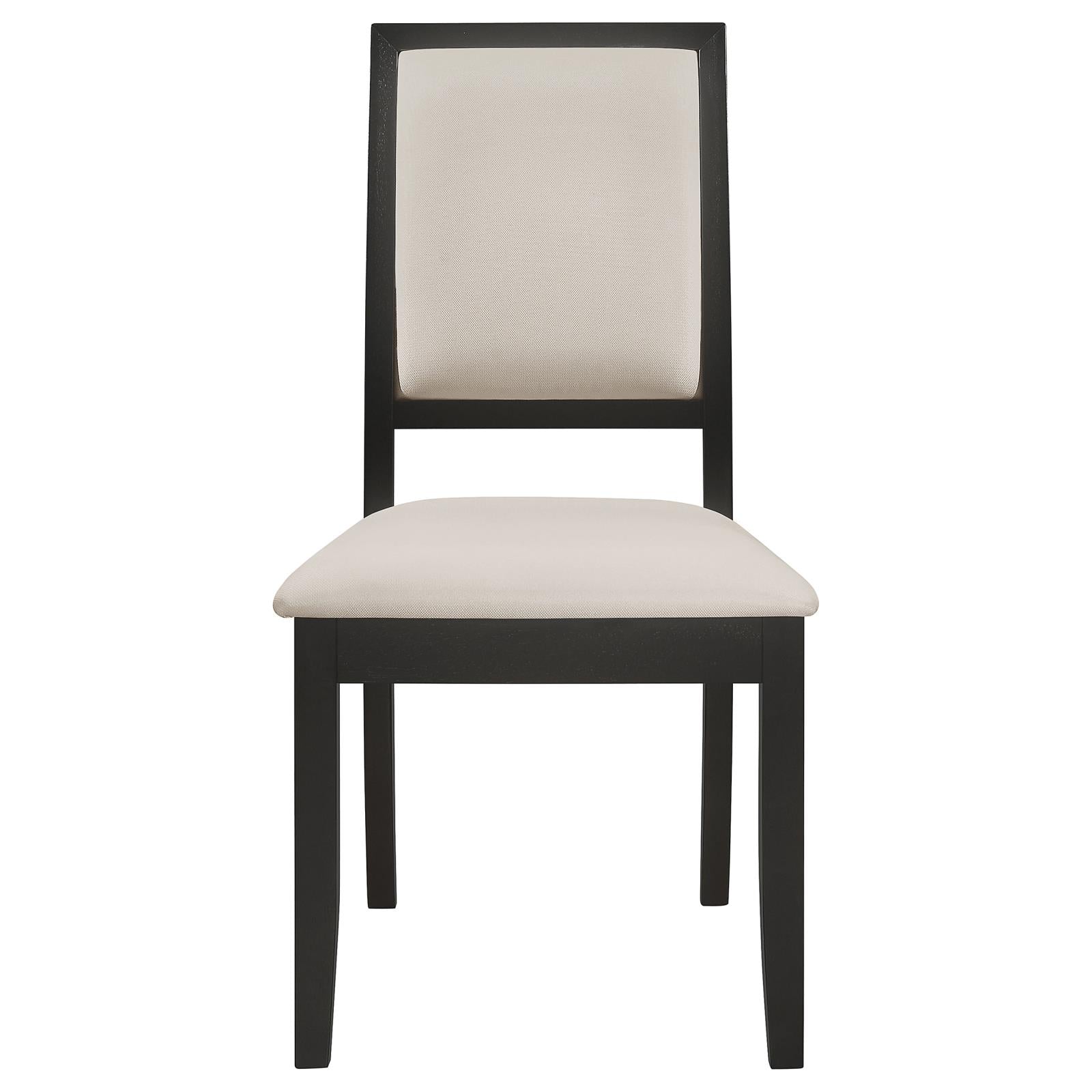 Louise Black/Cream Upholstered Dining Side Chairs, Set of 2 - 101562 - Luna Furniture - Dallas Store