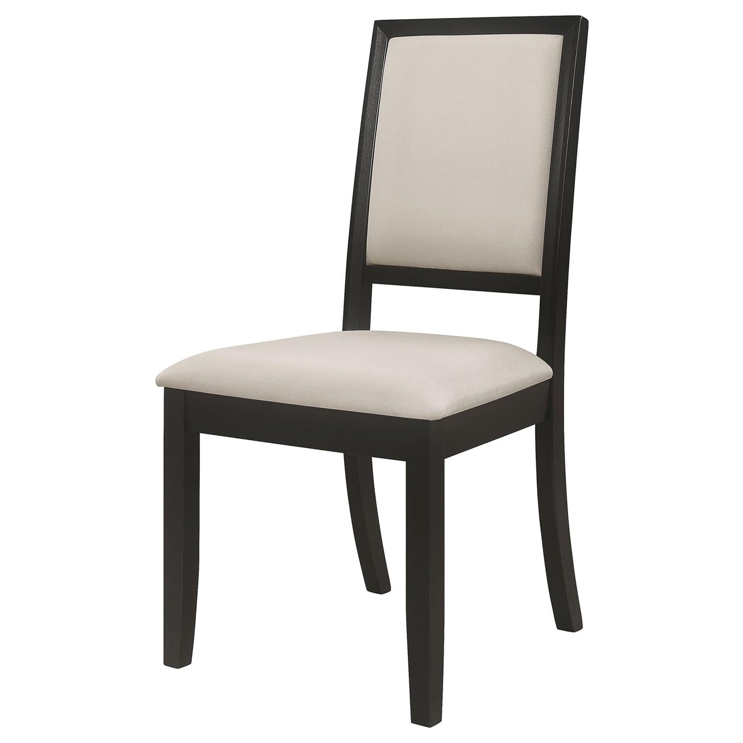 Louise Black/Cream Upholstered Dining Side Chairs, Set of 2 - 101562 - Luna Furniture - Dallas Store