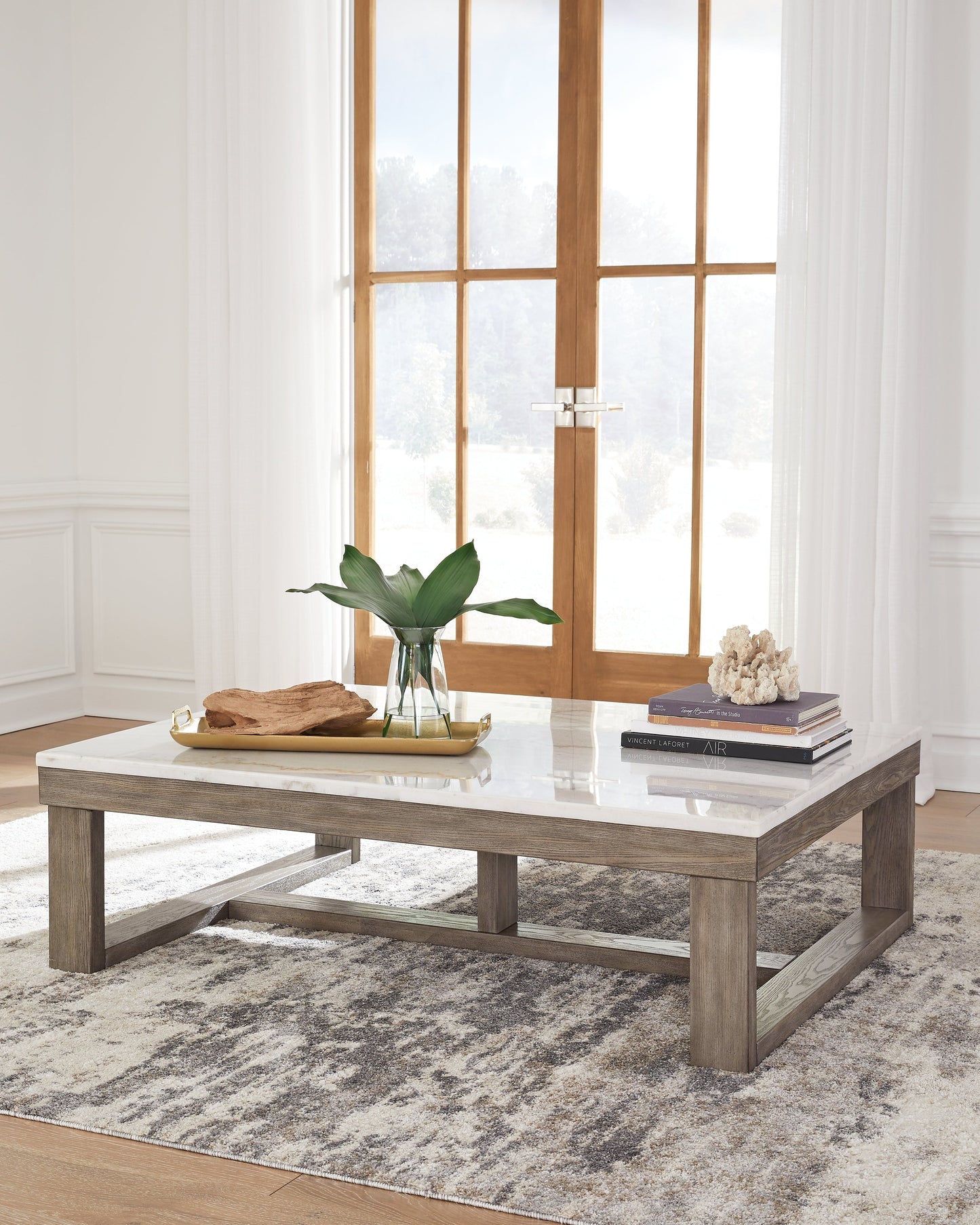 Loyaska Brown/Ivory Coffee Table - T789-1 - Luna Furniture - Dallas Store