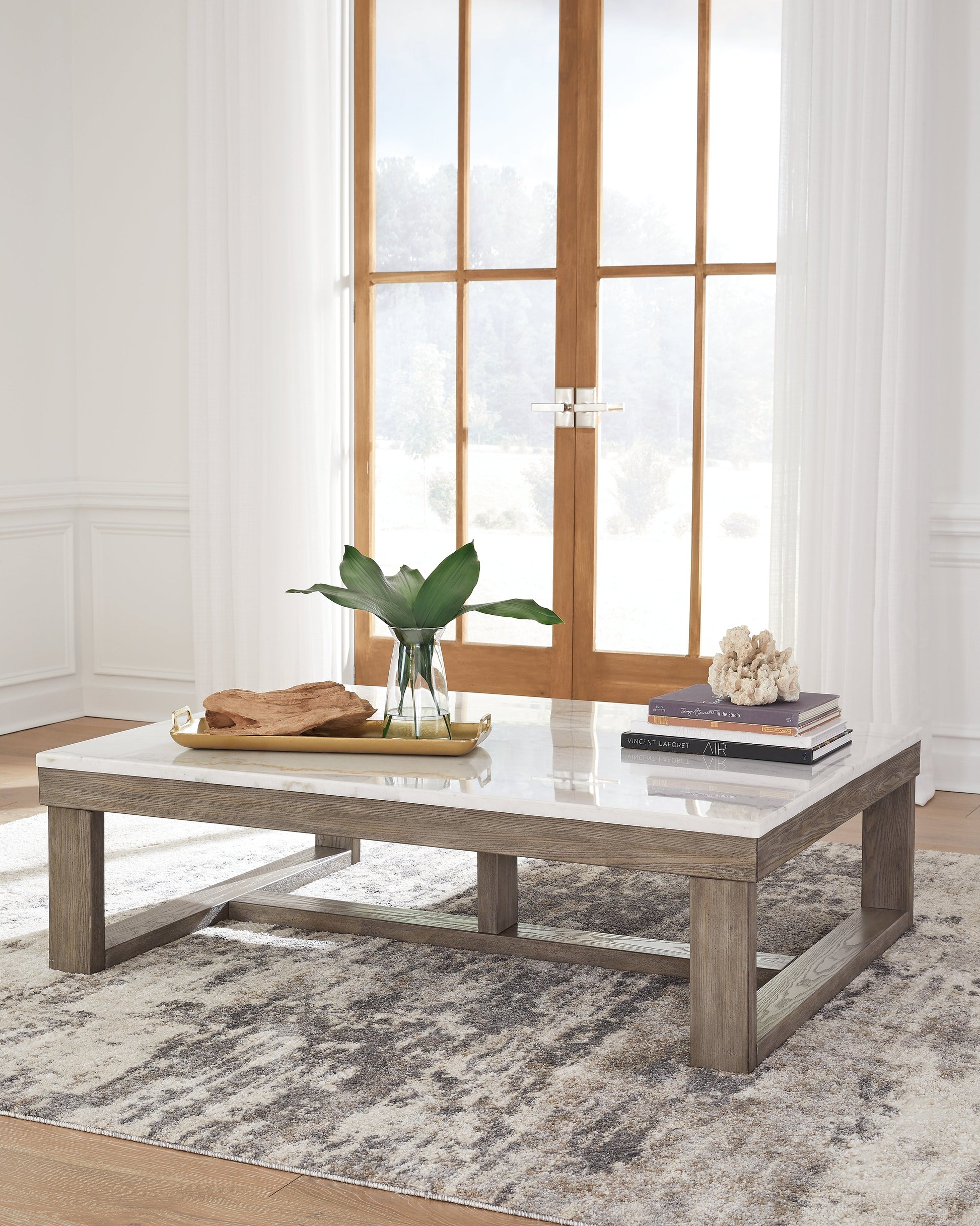 Loyaska Brown/Ivory Coffee Table - T789-1 - Luna Furniture - Dallas Store