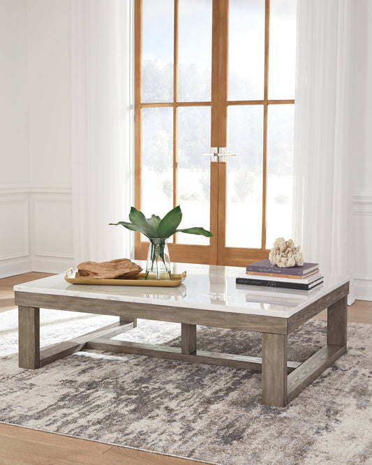 Loyaska Brown/Ivory Coffee Table - T789-1 - Luna Furniture - Dallas Store