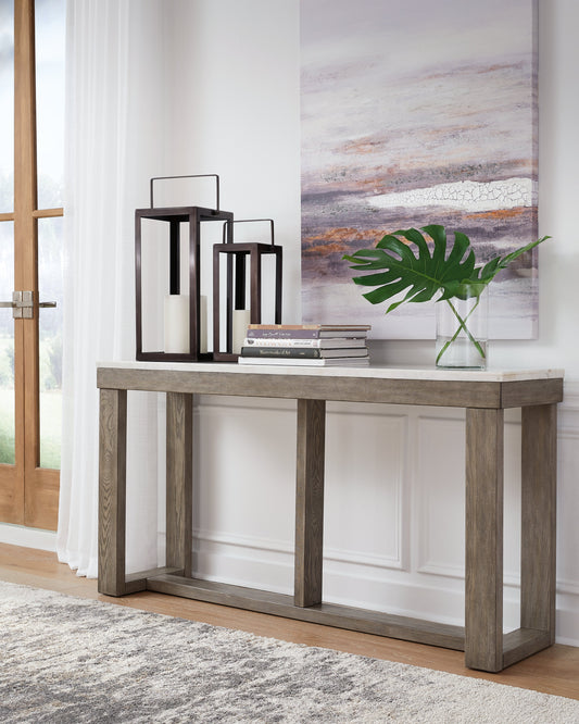Loyaska Brown/Ivory Sofa Table - T789-4 - Luna Furniture - Dallas Store