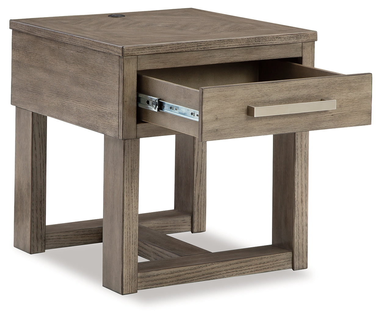 Loyaska Grayish Brown/White End Table - T854-3 - Luna Furniture - Dallas Store