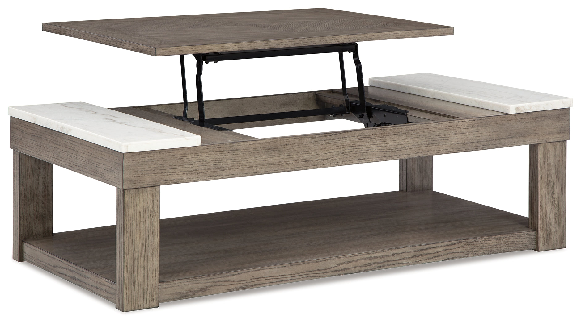 Loyaska Grayish Brown/White Lift-Top Coffee Table - T854-9 - Luna Furniture - Dallas Store