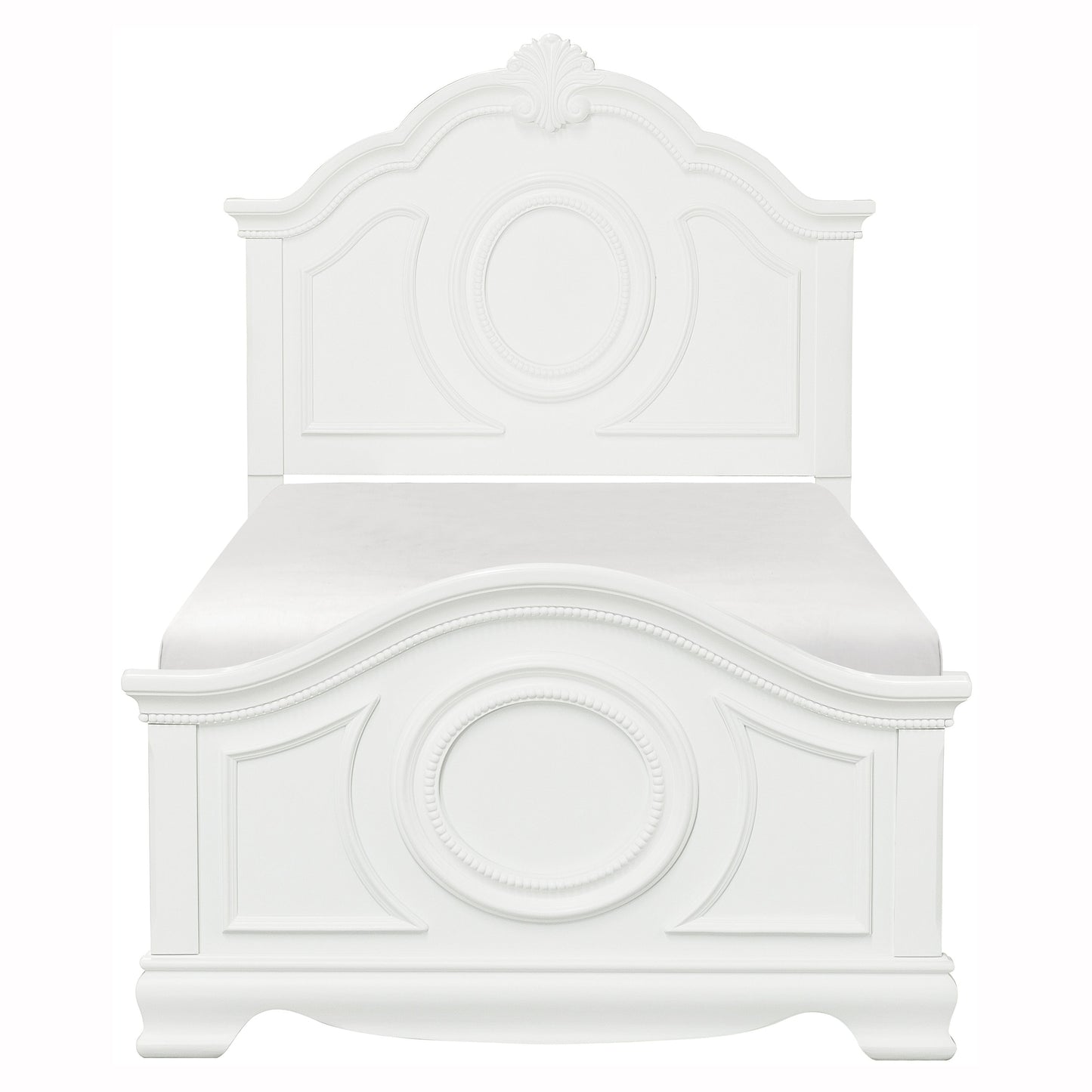 Lucida White Full Panel Bed - SET | 2039FW-1 | 2039FW-2 | 2039FW-3 - Luna Furniture - Dallas Store
