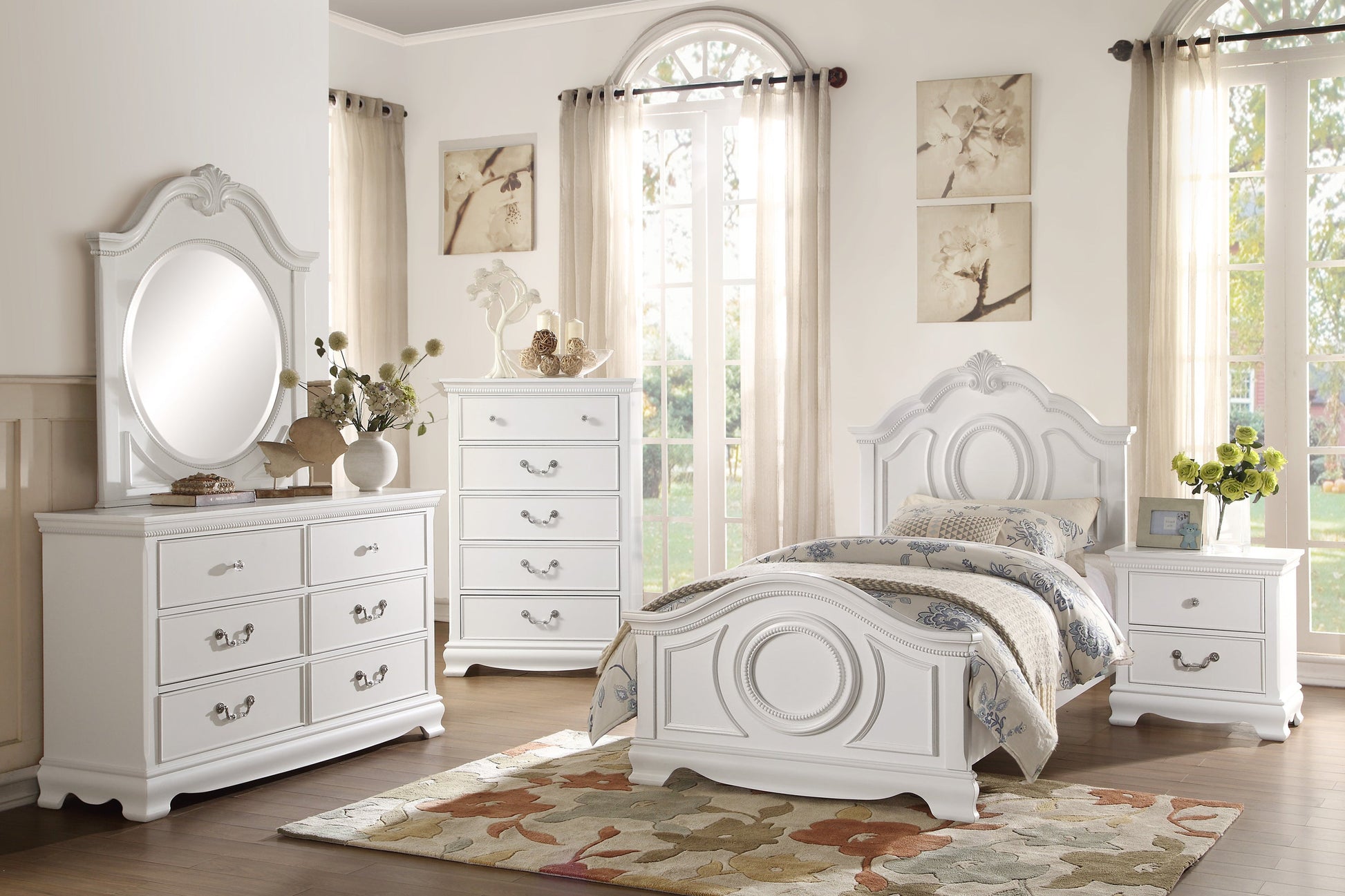 Lucida White Nightstand - 2039W-4 - Luna Furniture - Dallas Store