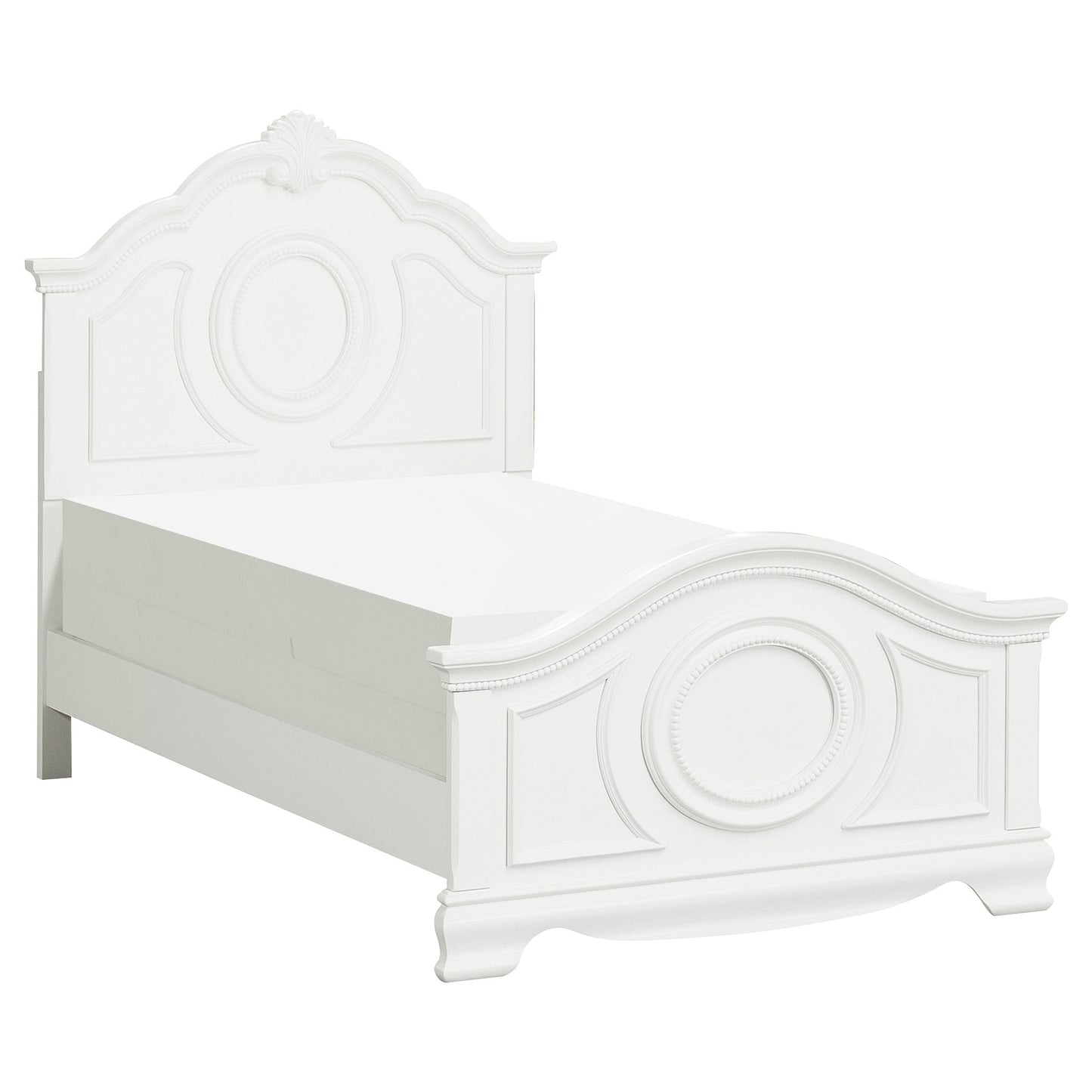 Lucida White Twin Panel Bed - SET | 2039TW-1 | 2039TW-2 | 2039TW-3 - Luna Furniture - Dallas Store