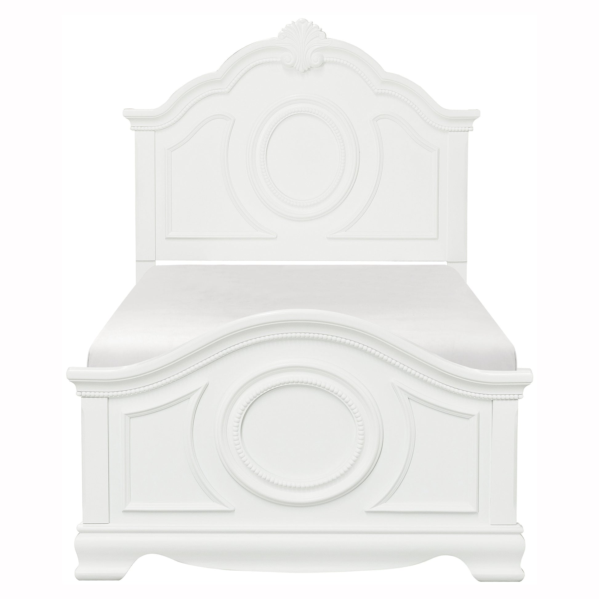 Lucida White Twin Panel Bed - SET | 2039TW-1 | 2039TW-2 | 2039TW-3 - Luna Furniture - Dallas Store