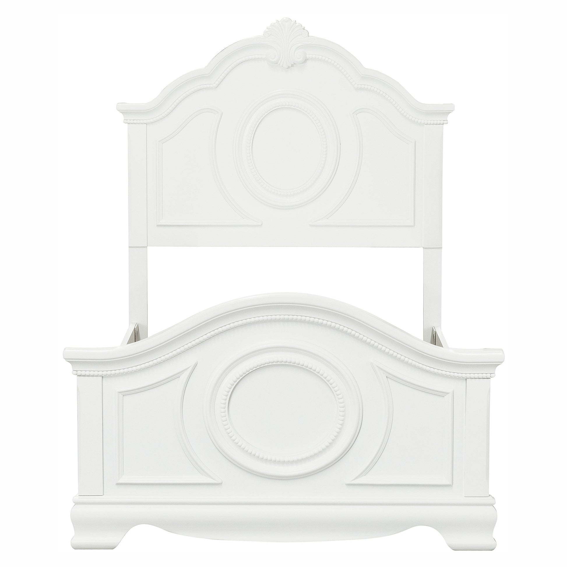 Lucida White Twin Panel Bed - SET | 2039TW-1 | 2039TW-2 | 2039TW-3 - Luna Furniture - Dallas Store