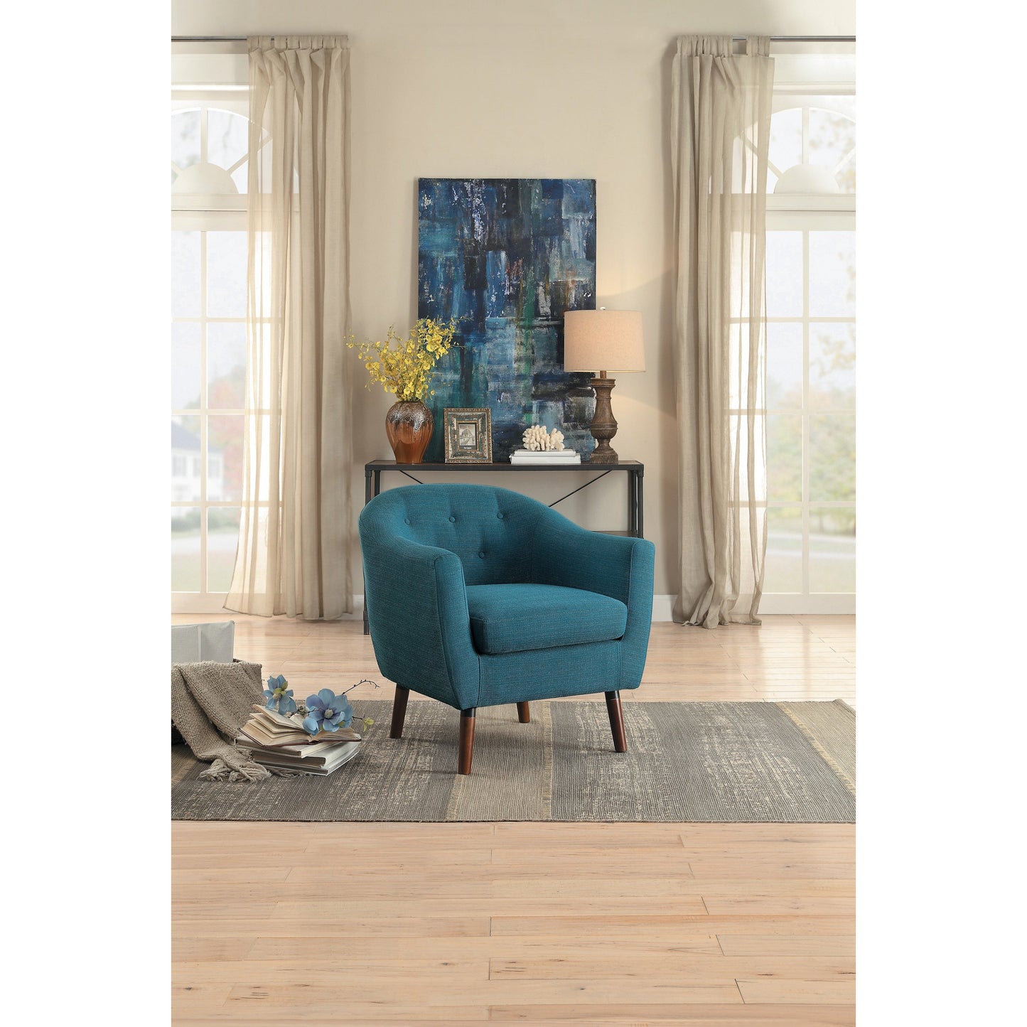 Lucille Blue Accent Chair - 1192BL - Luna Furniture - Dallas Store