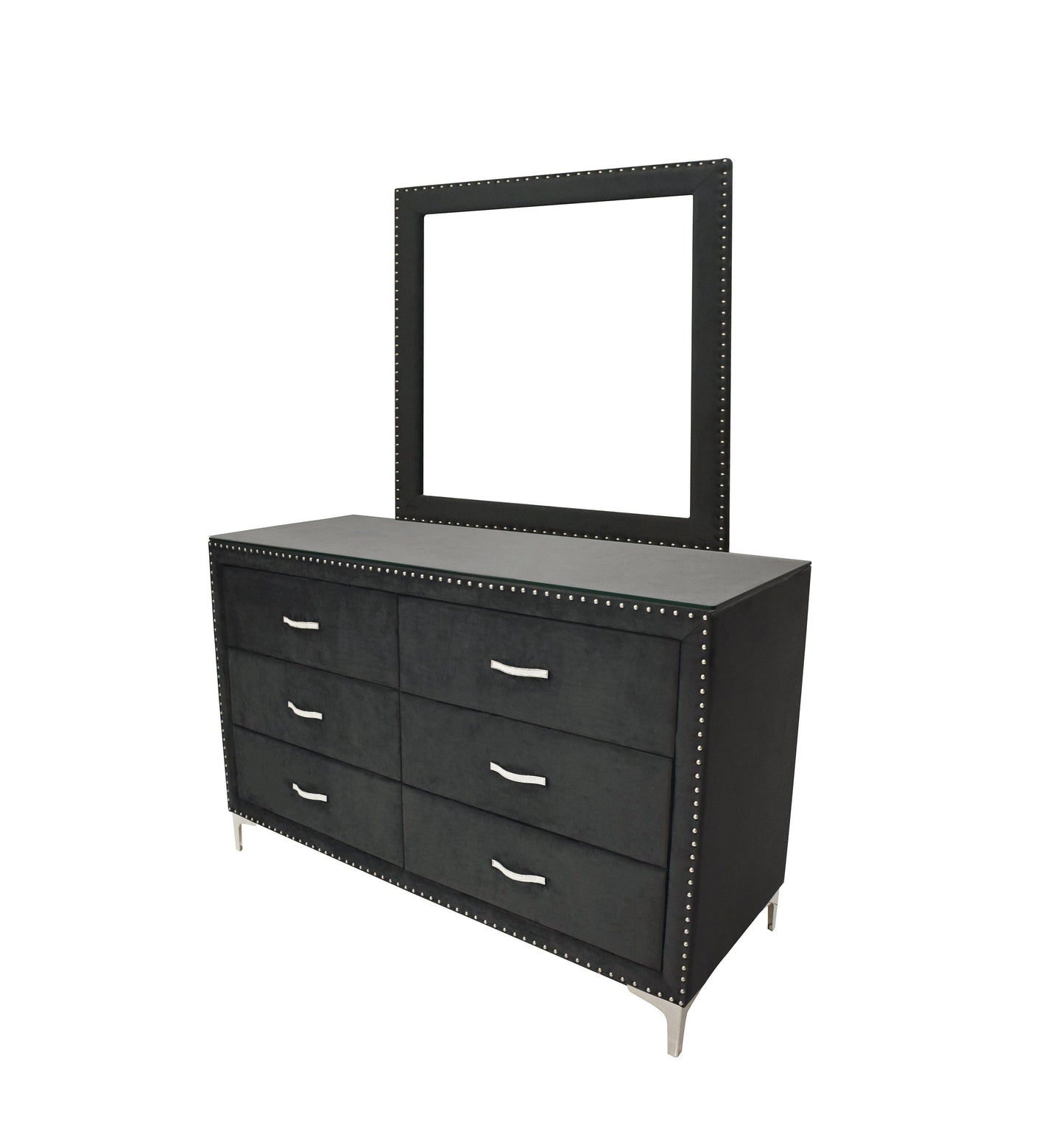 Lucinda Black Upholstered Wingback Panel Bedroom Set - SET | B9265-Q-HB | B9265-Q-FBRL | B9265-KQ-WG | B9265-2N | B9265-4 - Luna Furniture - Dallas Store
