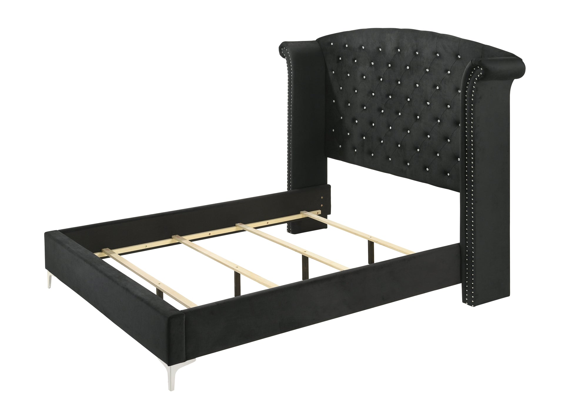 Lucinda Black Upholstered Wingback Panel Bedroom Set - SET | B9265-Q-HB | B9265-Q-FBRL | B9265-KQ-WG | B9265-2N | B9265-4 - Luna Furniture - Dallas Store