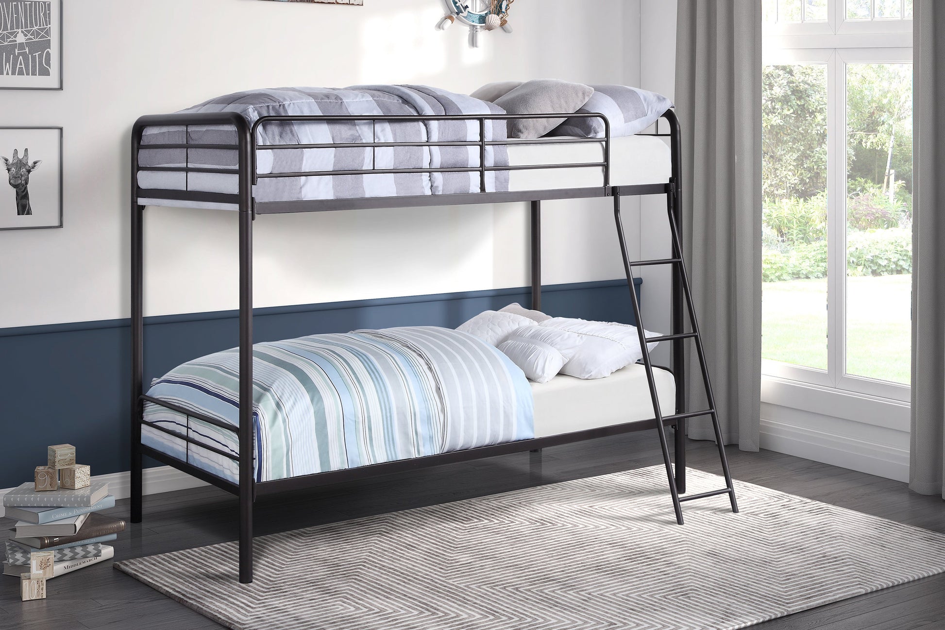 Lunar Dark Bronze Metal Twin/Twin Bunk Bed - B2009DZ-1 - Luna Furniture - Dallas Store