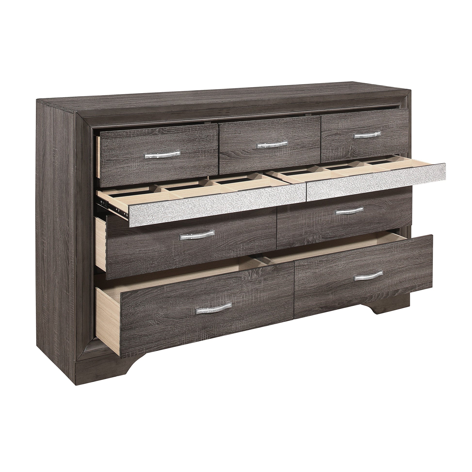 Luster Gray Dresser - 1505-5 - Luna Furniture - Dallas Store