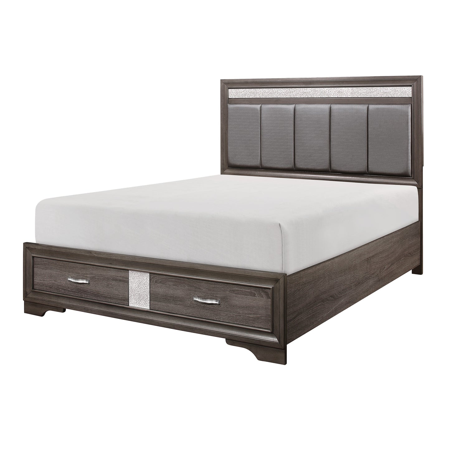 Luster Gray Upholstered Storage Platform Bedroom Set - SET | 1505K-1 | 1505K-3EK | 1505-DW | 1505-5 | 1505-6 | 1505-4 | 1505-9 - Luna Furniture - Dallas Store