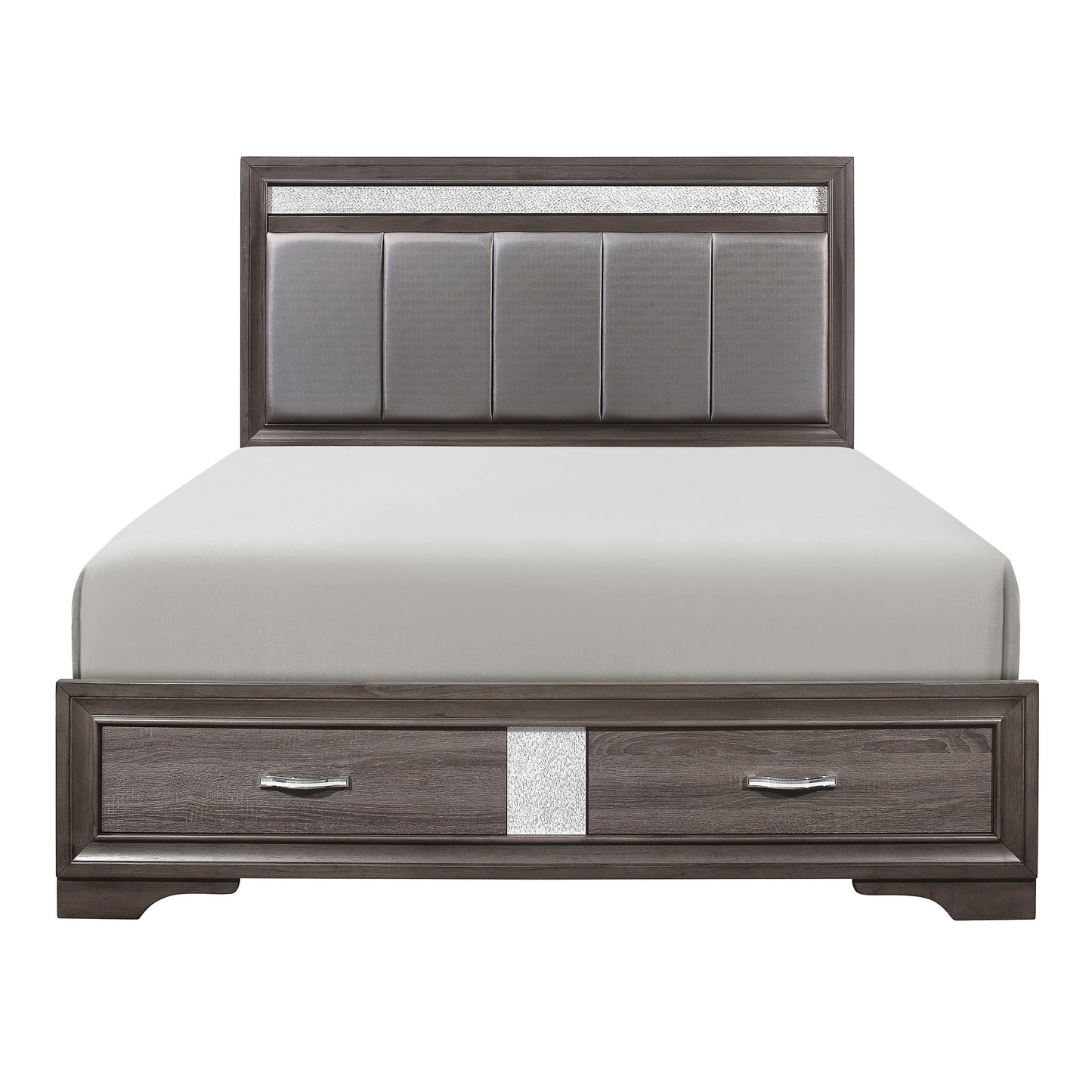 Luster Gray Upholstered Storage Platform Bedroom Set - SET | 1505K-1 | 1505K-3EK | 1505-DW | 1505-5 | 1505-6 | 1505-4 | 1505-9 - Luna Furniture - Dallas Store