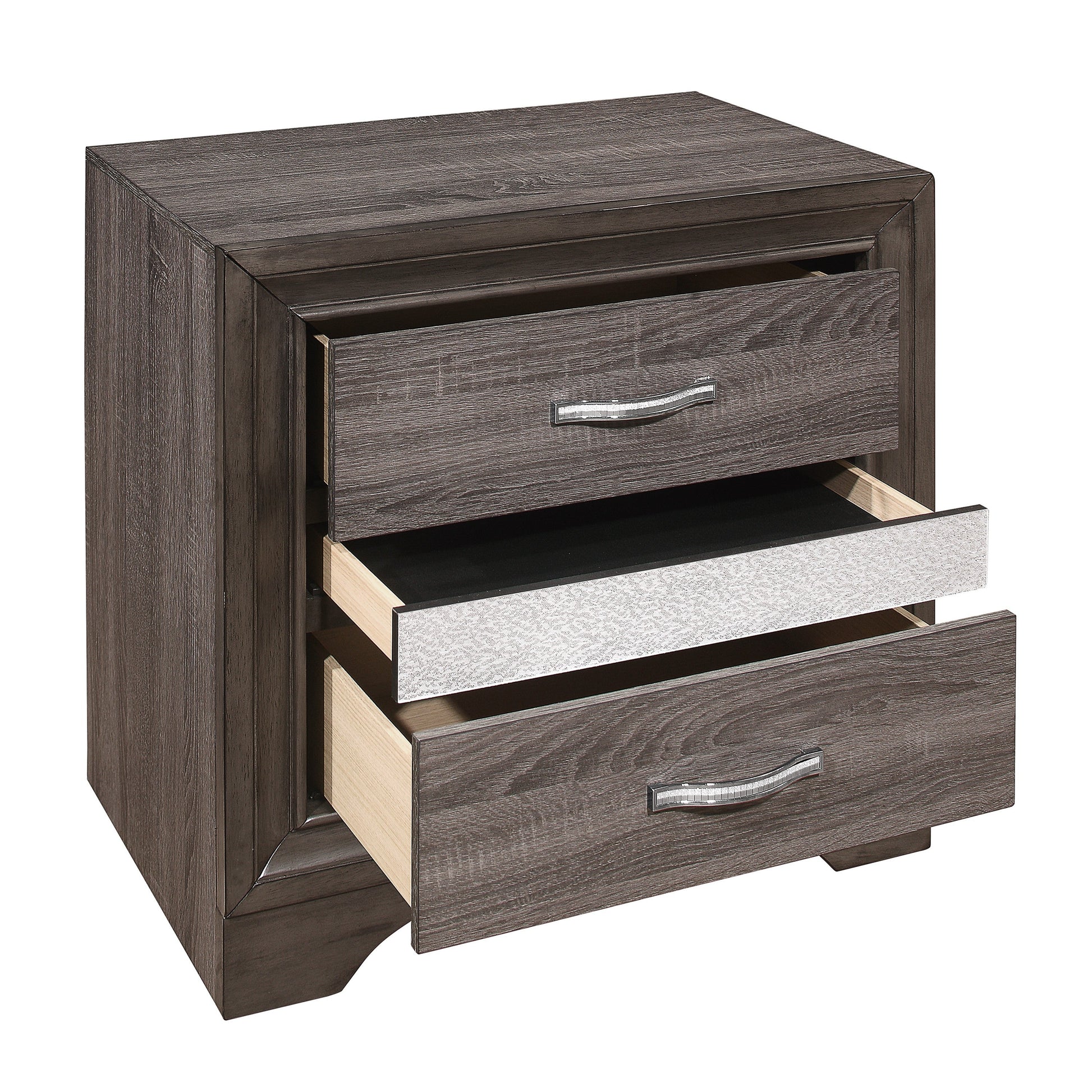 Luster Gray Upholstered Storage Platform Bedroom Set - SET | 1505K-1 | 1505K-3EK | 1505-DW | 1505-5 | 1505-6 | 1505-4 | 1505-9 - Luna Furniture - Dallas Store