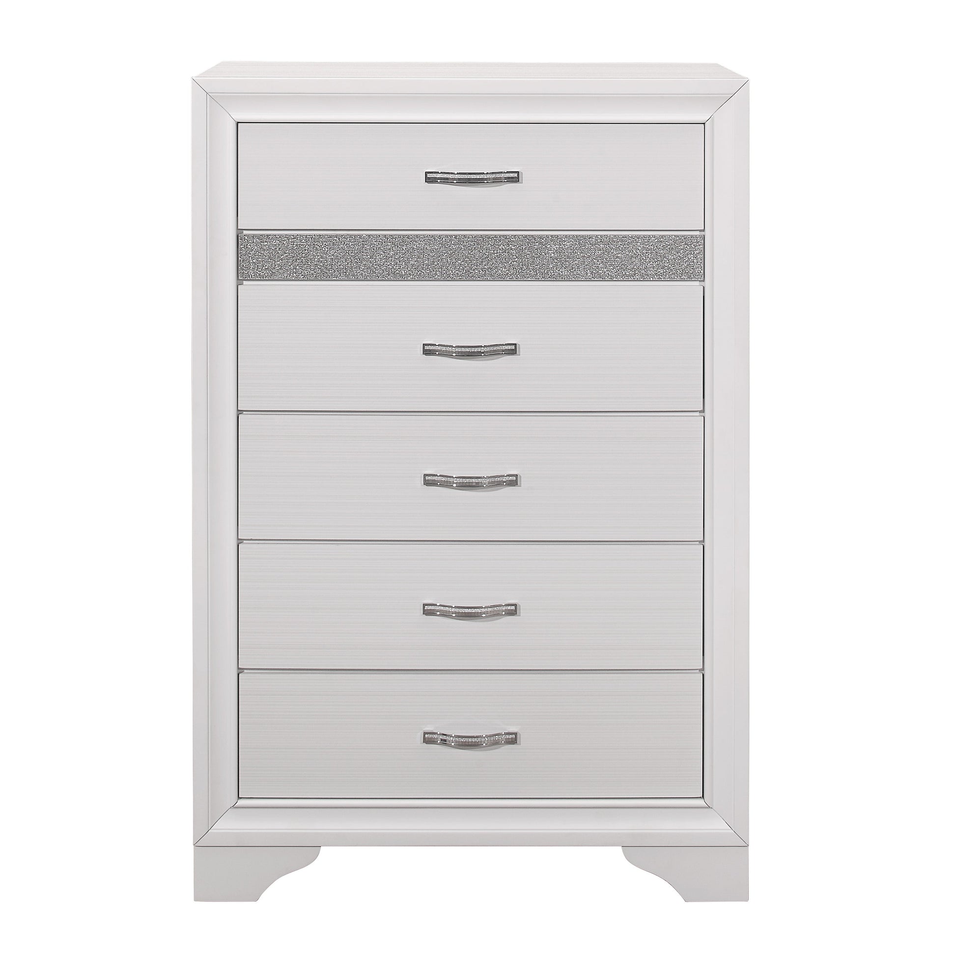 Luster White Chest - 1505W-9 - Luna Furniture - Dallas Store