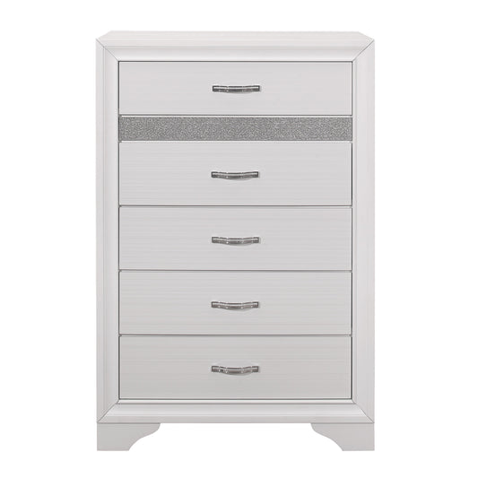 Luster White Chest - 1505W-9 - Luna Furniture - Dallas Store