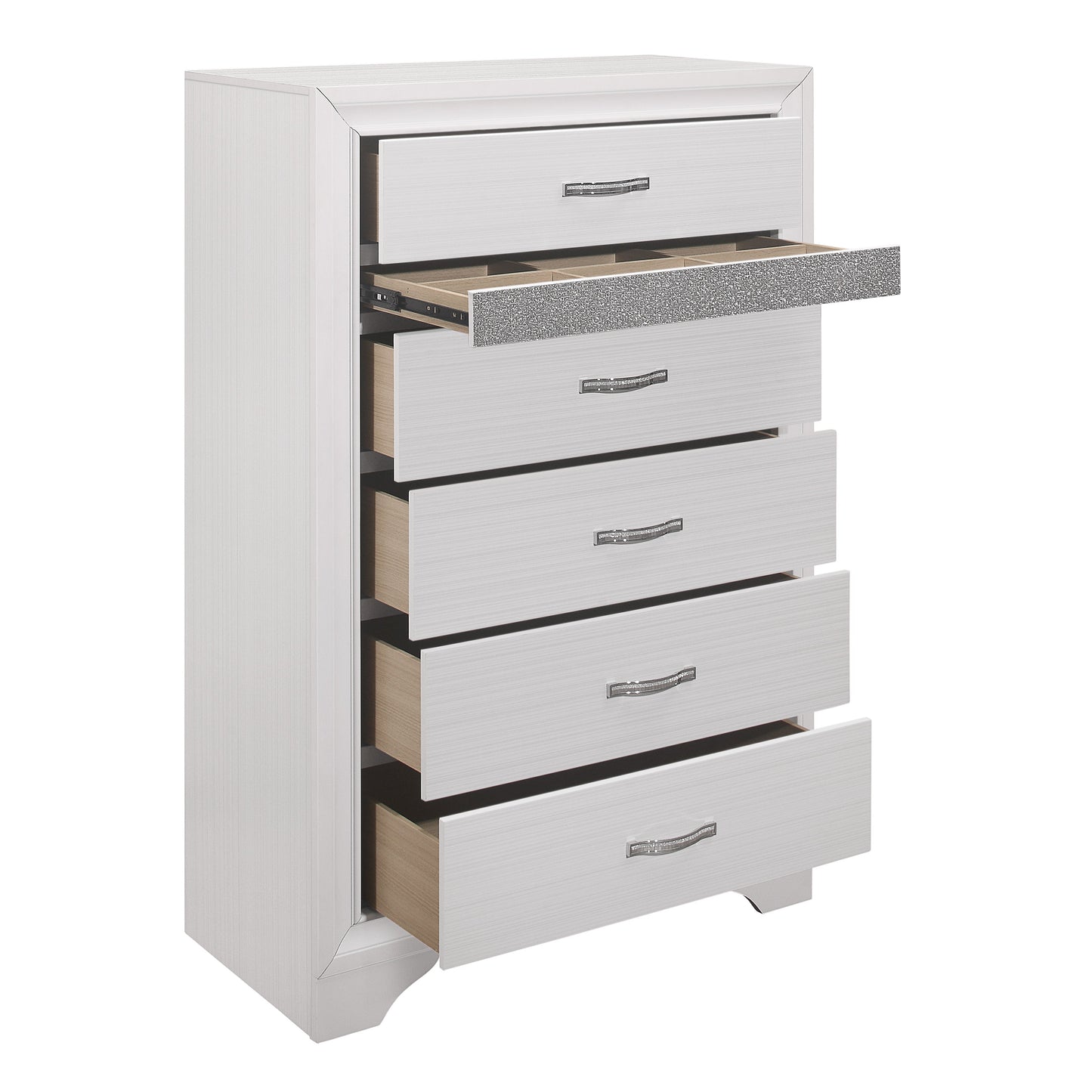 Luster White Chest - 1505W-9 - Luna Furniture - Dallas Store