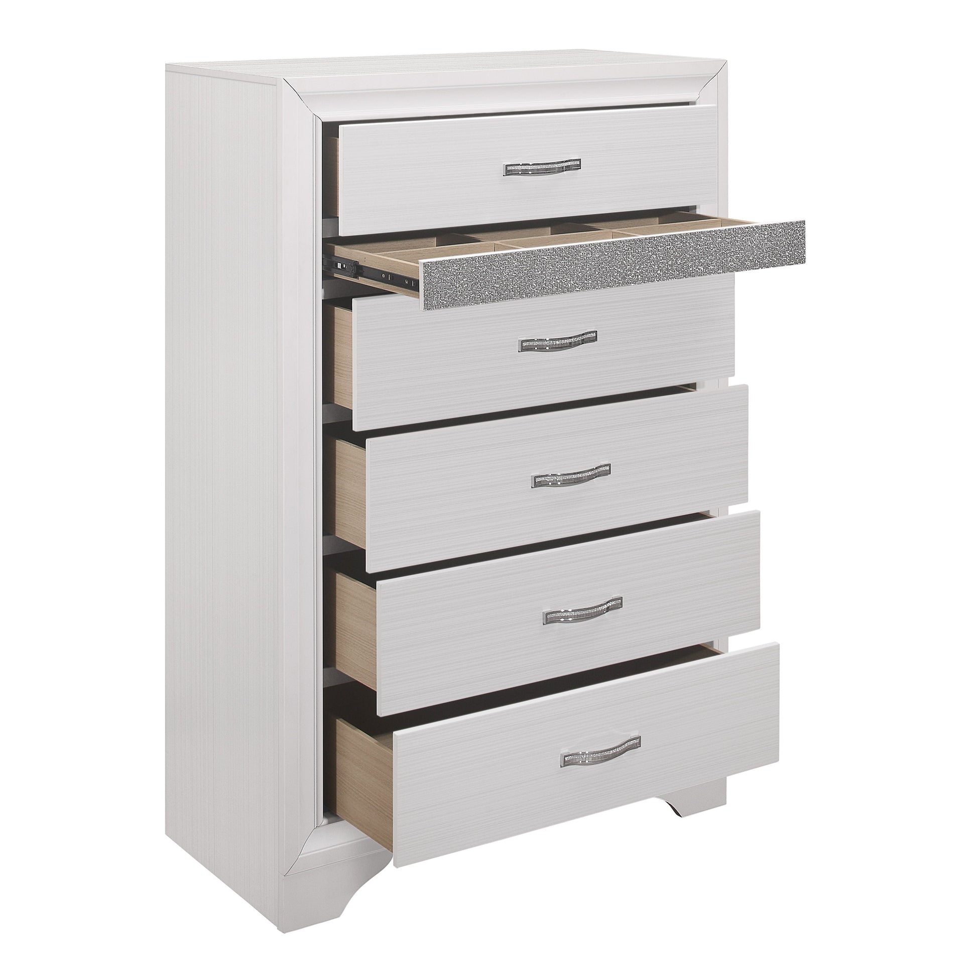 Luster White Chest - 1505W-9 - Luna Furniture - Dallas Store