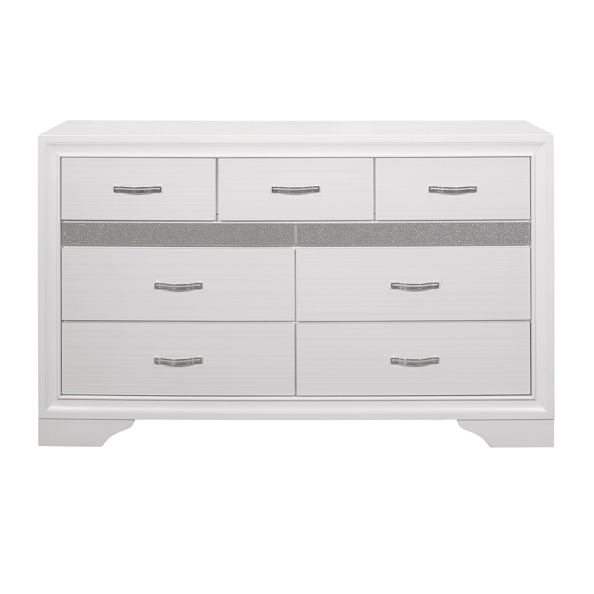 Luster White Dresser - 1505W-5 - Luna Furniture - Dallas Store
