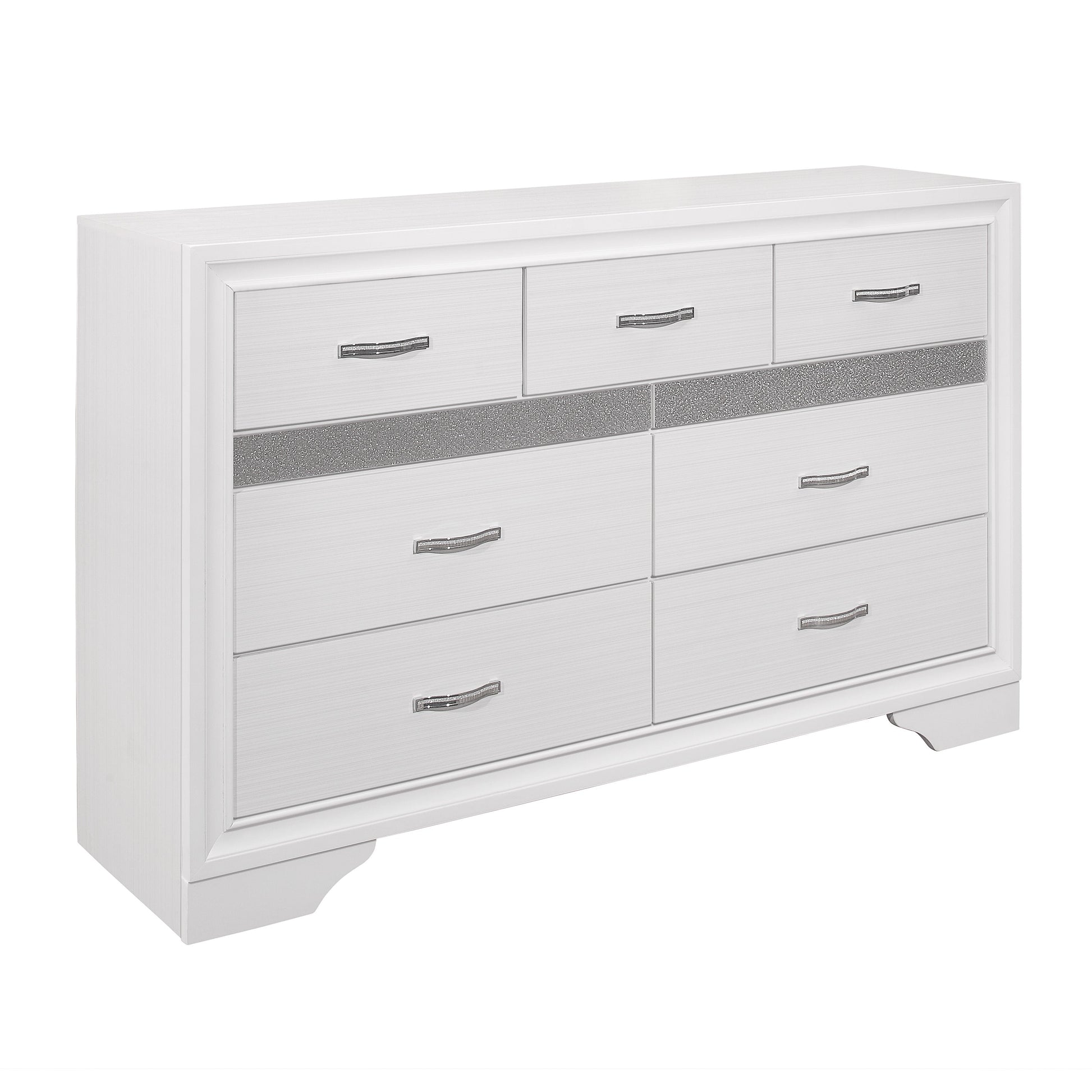Luster White Dresser - 1505W-5 - Luna Furniture - Dallas Store