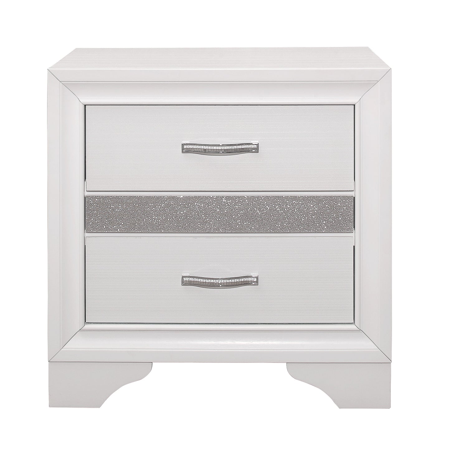 Luster White Night Stand - 1505W-4 - Luna Furniture - Dallas Store