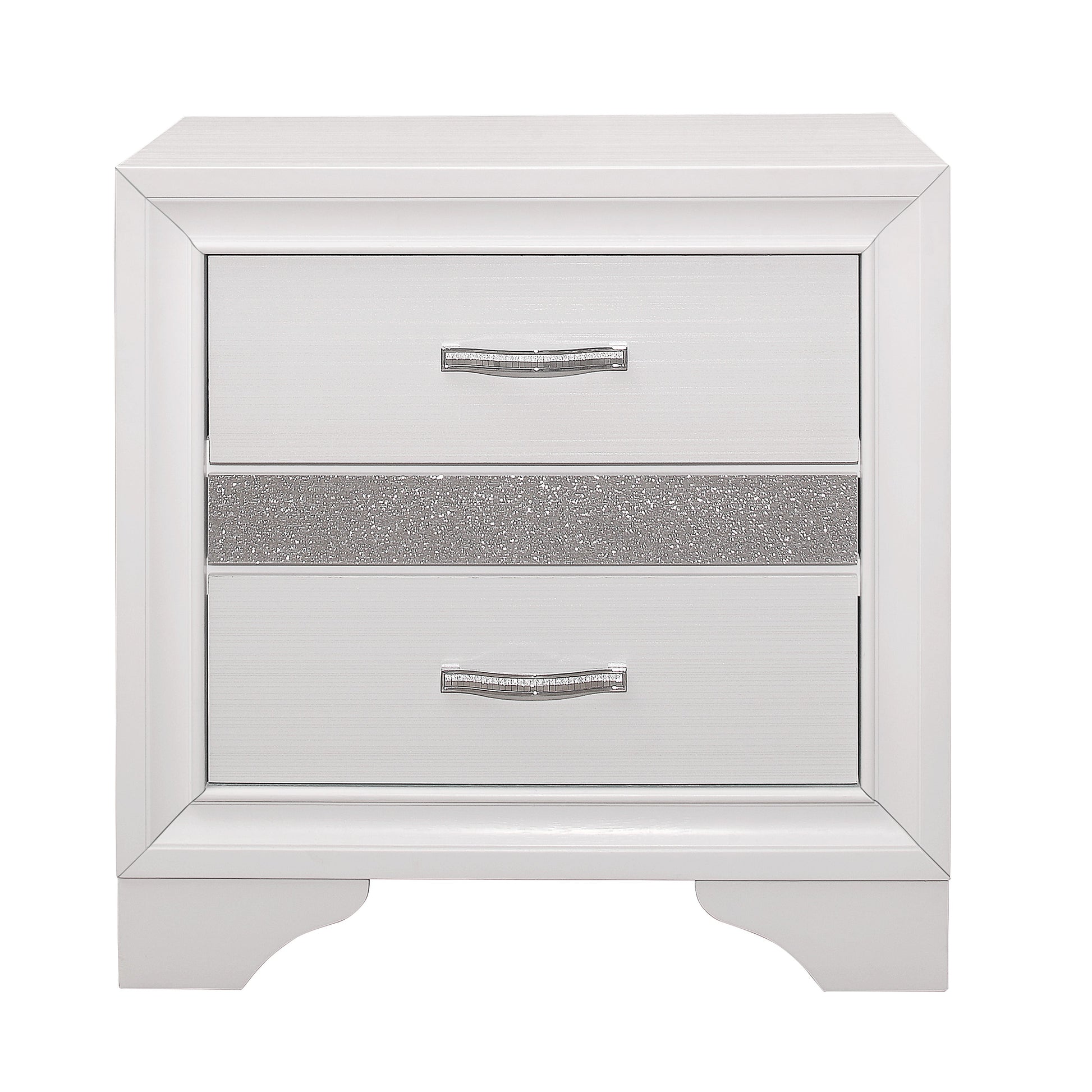 Luster White Night Stand - 1505W-4 - Luna Furniture - Dallas Store