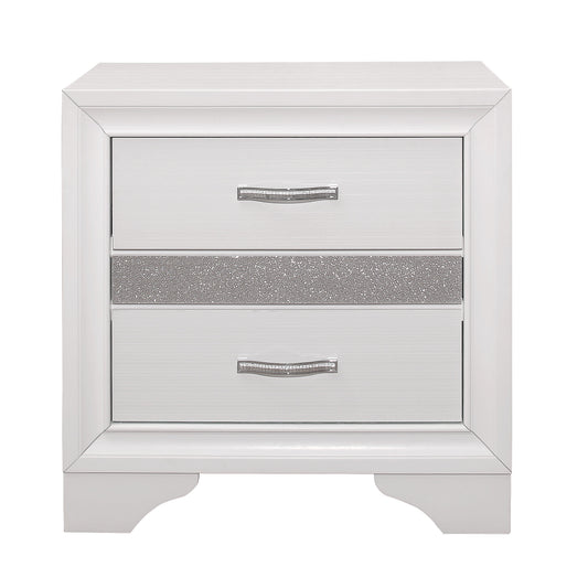 Luster White Night Stand - 1505W-4 - Luna Furniture - Dallas Store