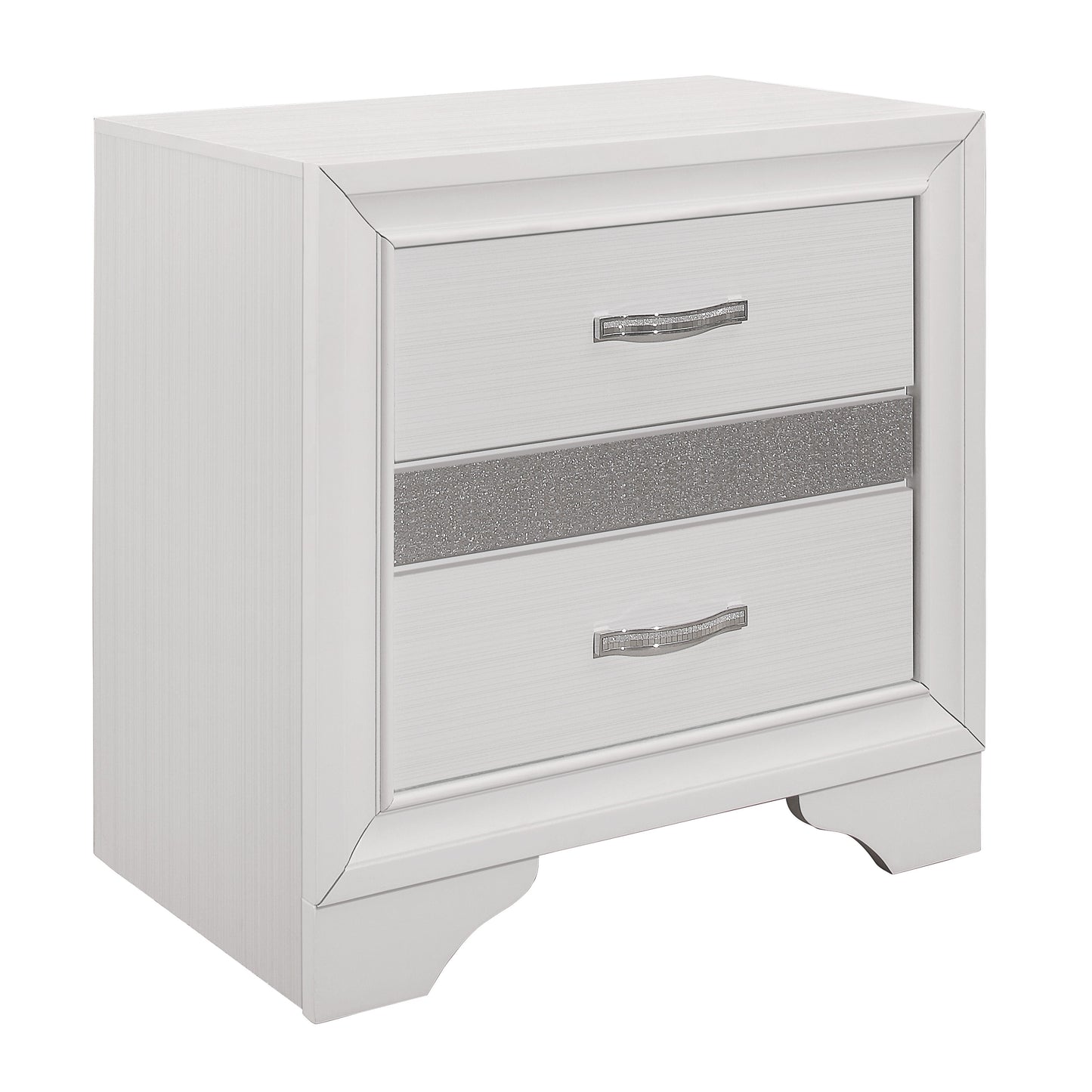 Luster White Night Stand - 1505W-4 - Luna Furniture - Dallas Store