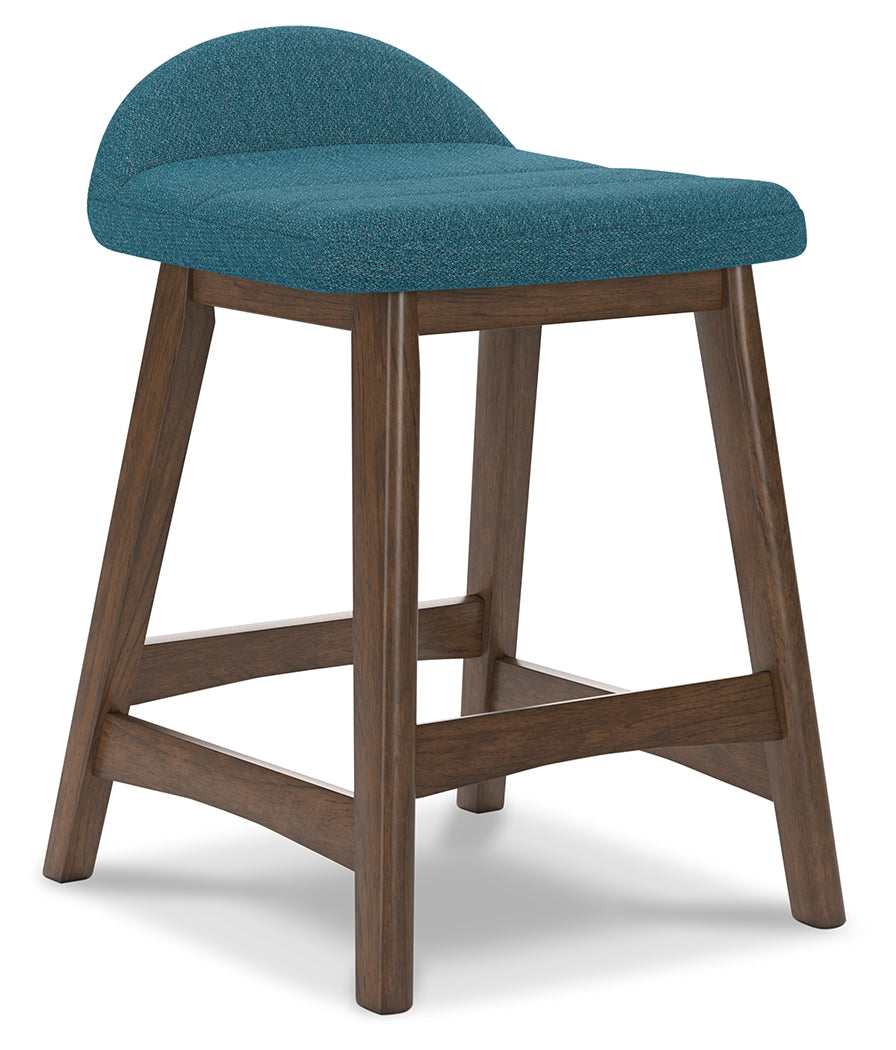 Lyncott Blue/Brown Counter Height Barstool, Set of 2 - D615-324 - Luna Furniture - Dallas Store