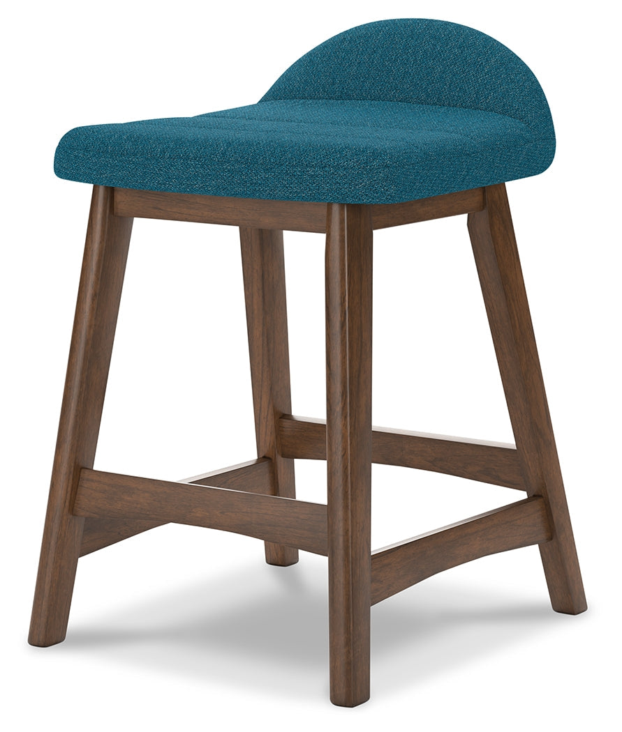 Lyncott Blue/Brown Counter Height Barstool, Set of 2 - D615-324 - Luna Furniture - Dallas Store