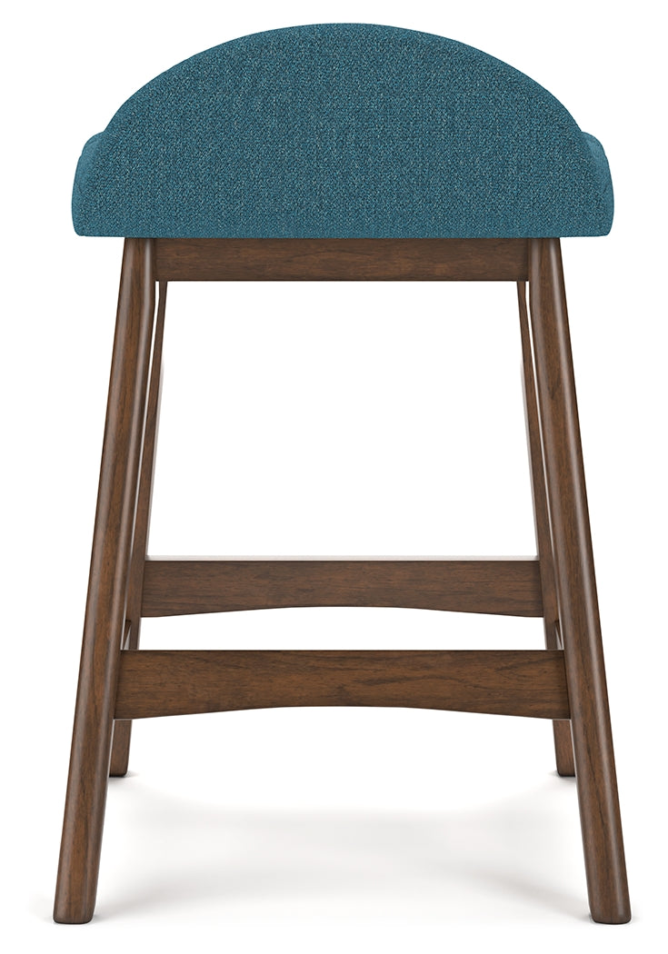 Lyncott Blue/Brown Counter Height Barstool, Set of 2 - D615-324 - Luna Furniture - Dallas Store